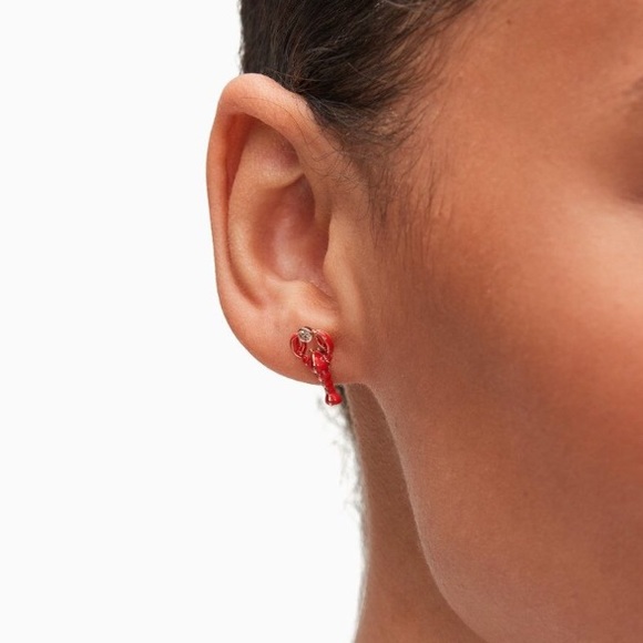 KATE SPADE Love Lobster Studs Earrings NWT - Picture 2 of 5